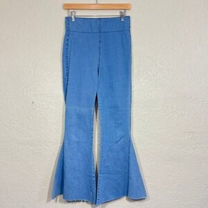 Skylar + Madison Flare Denim Pull On Pants Md Elastic Bell Bottoms Disco 70s Y2K
